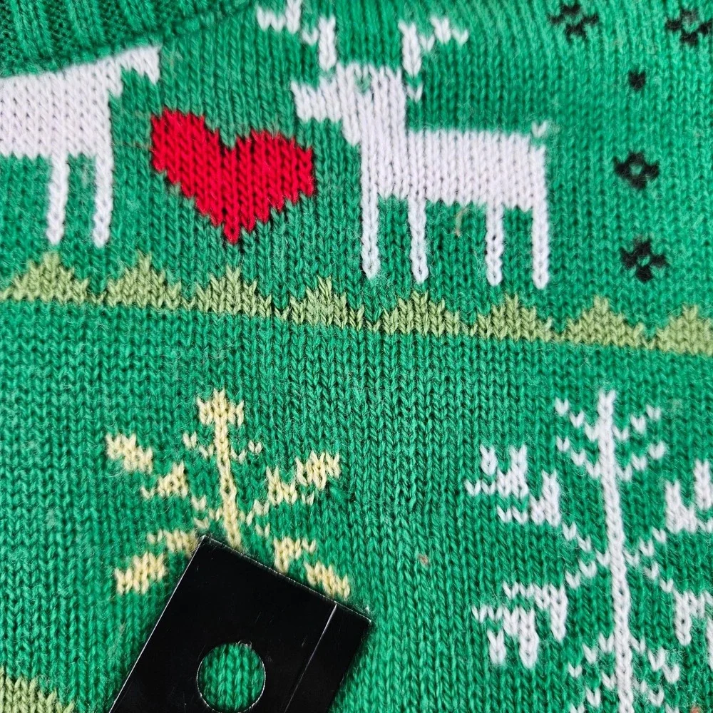 Elf‎ Ugly Christmas Sweater Womens XXL Green Holiday  Tacky Knit Snowflake Buddy